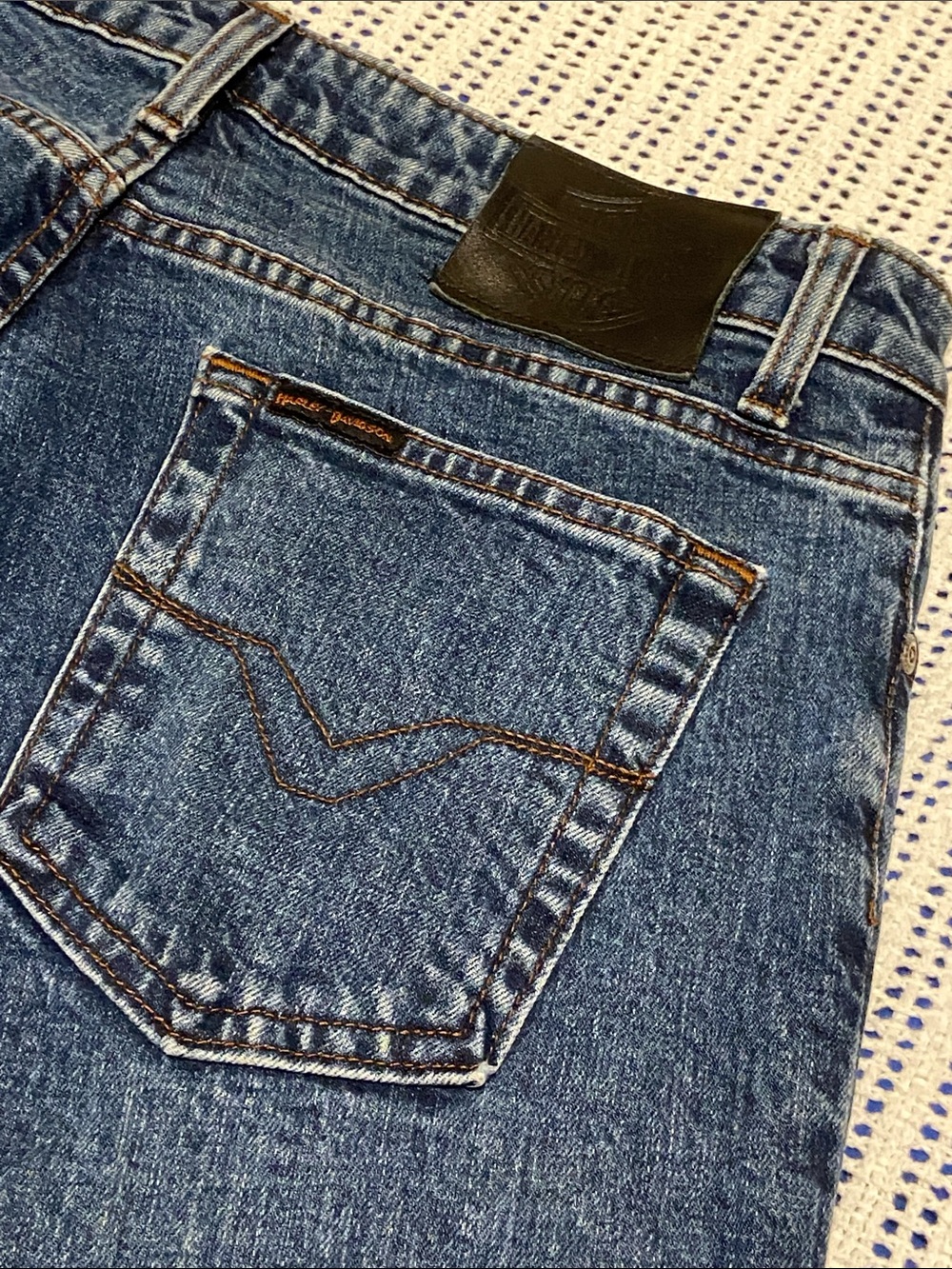 Harley Davidson Jeans Women's Size 12 Long Denim Bootcut Biker Comfort EUC